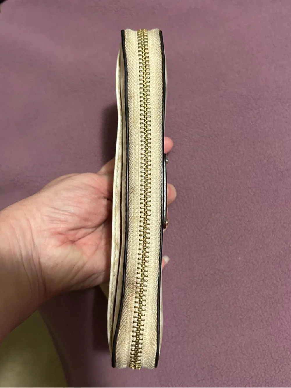 kate spade Cream and Blush Ikat Zip-Around Wallet - Picture 5 of 6